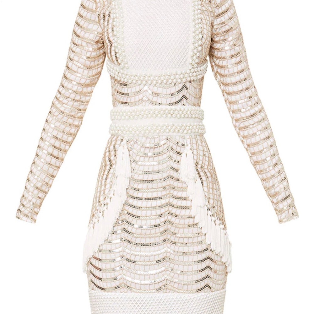 Lace Dress with Tassel Detail